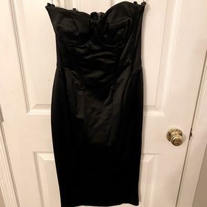 Dolce & Gabbana Satin Strapless Convertible Dress